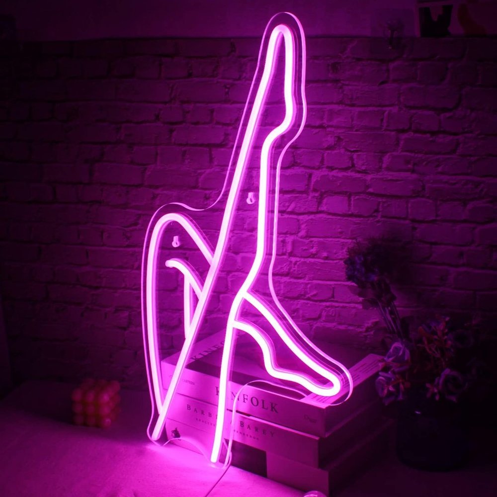 Neon Pink Body Woman Legs Sexy Feminine Figure LED Light Wall Room Dorm Decor - Picture 6 of 6